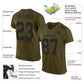 Custom Olive Black Mesh Authentic Salute To Service Football Jersey Limited