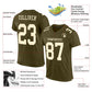 Custom Olive Cream Mesh Authentic Salute To Service Football Jersey Limited