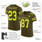 Custom Olive Neon Yellow-Black Mesh Authentic Salute To Service Football Jersey Limited