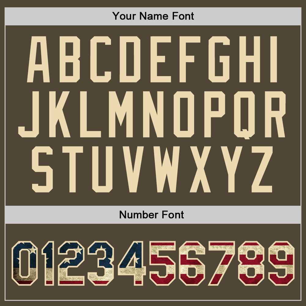 Custom Olive Vintage Usa Flag Cream-Red Authentic Throwback Salute To Service Basketball Jersey Limited