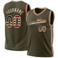 Custom Olive Vintage Usa Flag Cream-Red Authentic Throwback Salute To Service Basketball Jersey