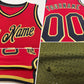Custom Olive Vintage Usa Flag Black-Old Gold Authentic Throwback Salute To Service Basketball Jersey Limited