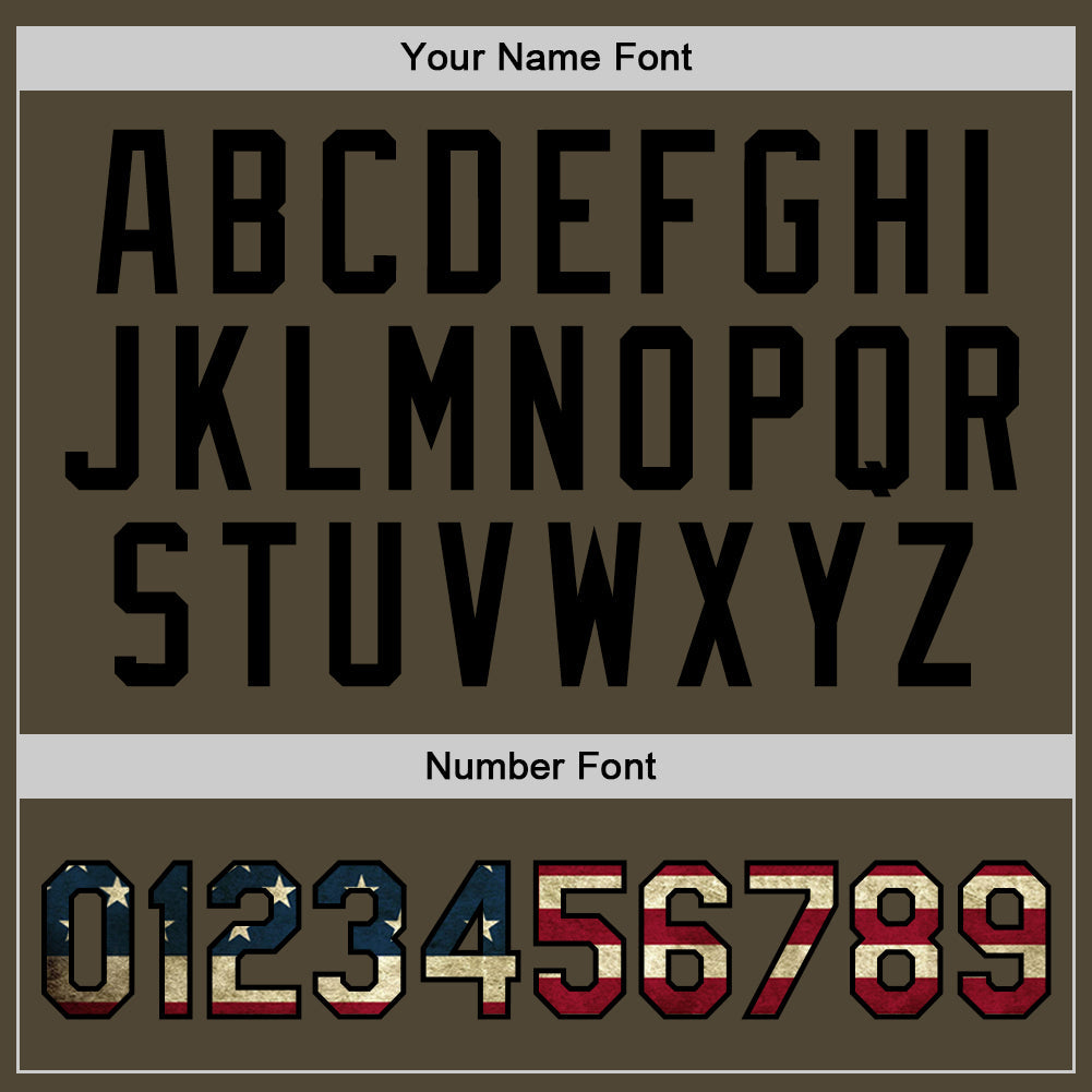 Custom Olive Vintage Usa Flag Black-Old Gold Authentic Throwback Salute To Service Basketball Jersey Limited