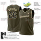 Custom Olive Black-Cream Authentic Throwback Salute To Service Basketball Jersey Limited