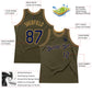 Custom Olive Navy-Old Gold Authentic Throwback Salute To Service Basketball Jersey Limited