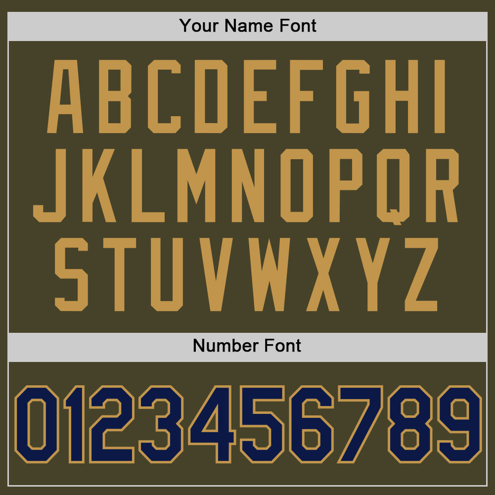 Custom Olive Navy-Old Gold Authentic Throwback Salute To Service Basketball Jersey Limited