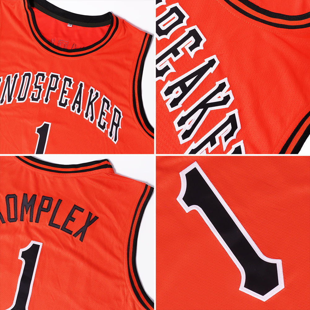 Custom Orange Royal-White Authentic Throwback Basketball Jersey Limited