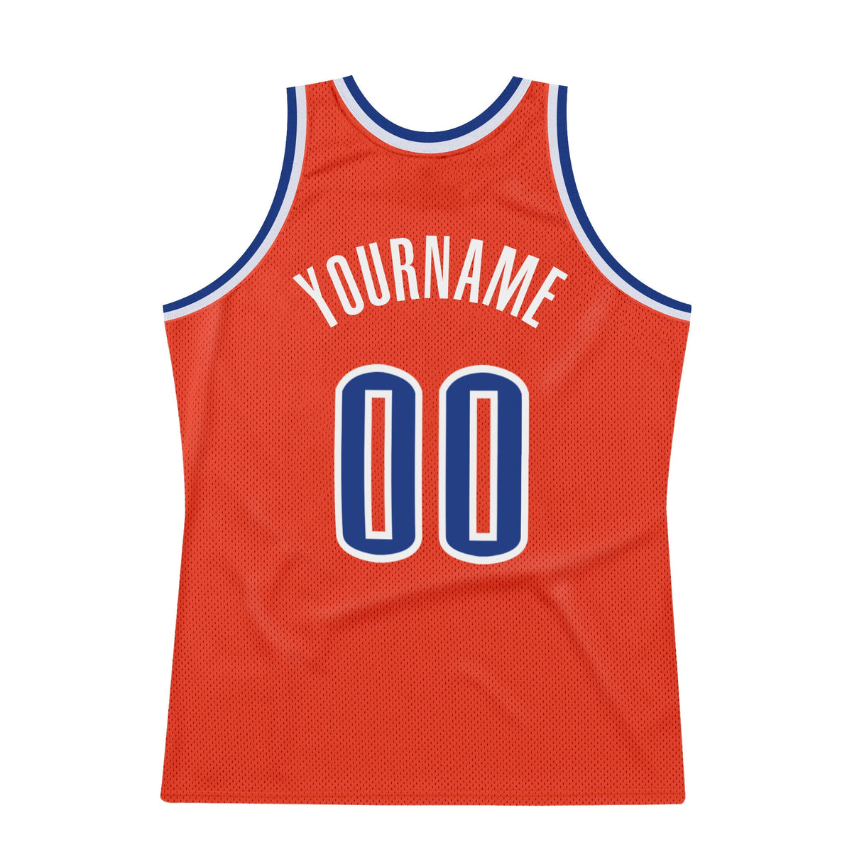 Custom Orange Royal-White Authentic Throwback Basketball Jersey Limited