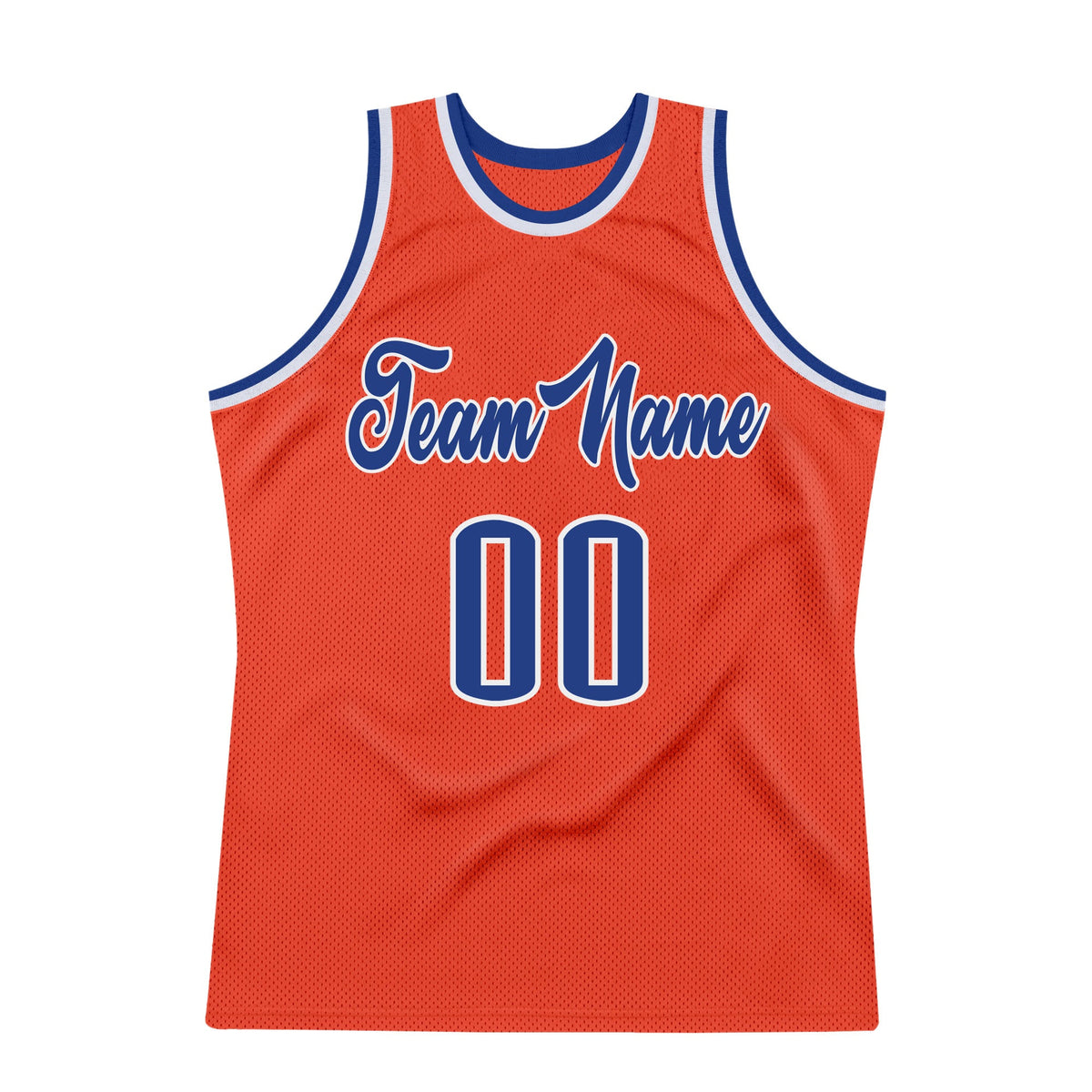 Custom Orange Royal-White Authentic Throwback Basketball Jersey Limited