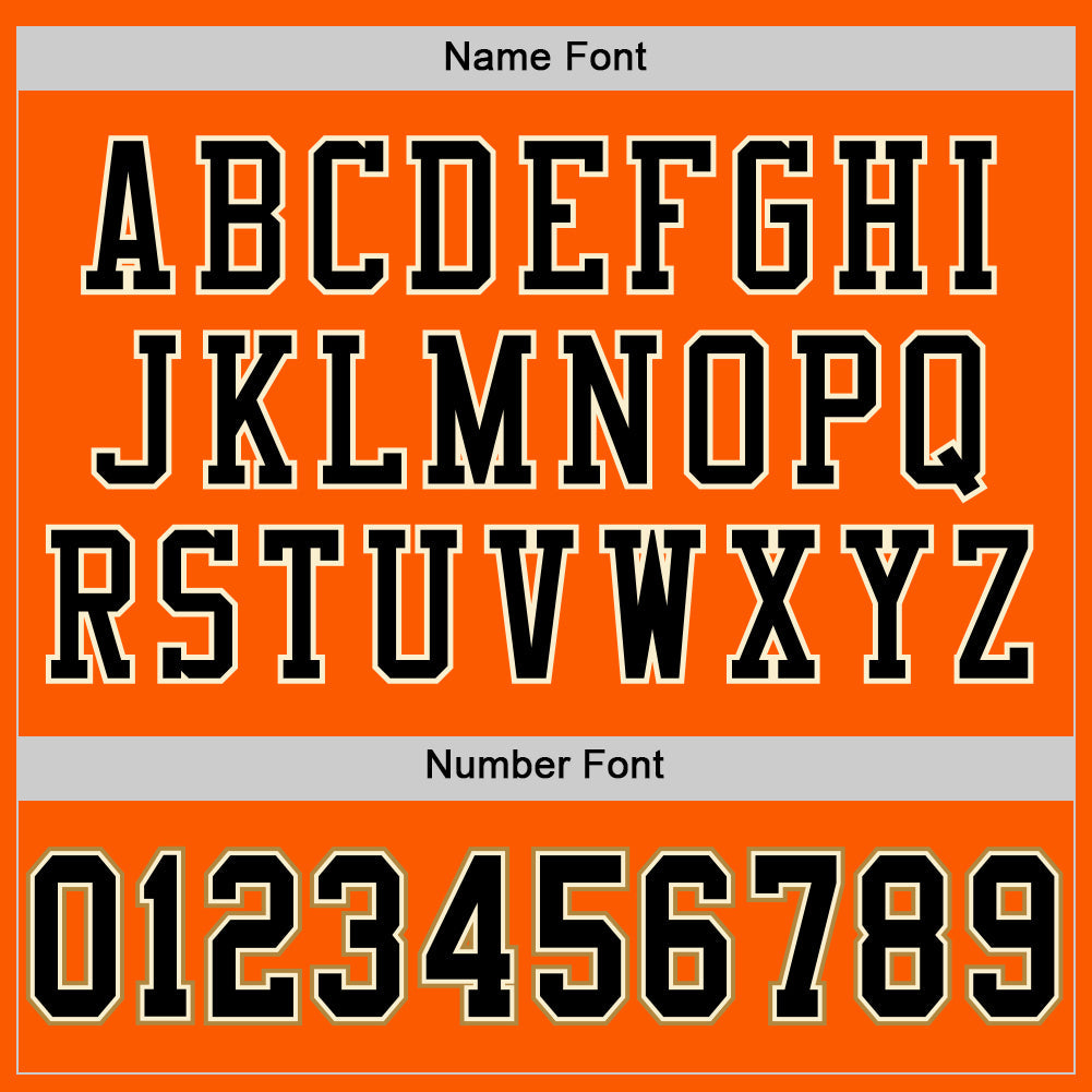 Custom Orange Black-Old Gold Mesh Authentic Throwback Football Jersey Limited