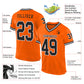 Custom Orange Black-White Mesh Authentic Throwback Football Jersey Limited