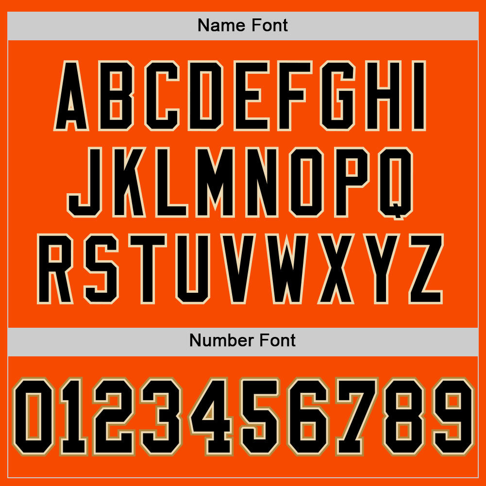 Custom Orange Black-Old Gold Mesh Authentic Football Jersey Limited