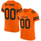 Custom Orange Black Mesh Authentic Football Jersey Limited