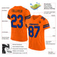 Custom Orange Royal-Black Mesh Authentic Football Jersey Limited