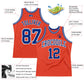 Custom Orange Royal-White Authentic Throwback Basketball Jersey Limited