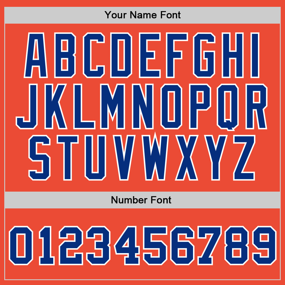 Custom Orange Royal-White Authentic Throwback Basketball Jersey Limited