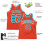 Custom Orange Teal-White Authentic Throwback Basketball Jersey Limited