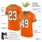 Custom Orange White-Kelly Green Mesh Authentic Throwback Football Jersey Limited