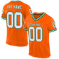 Custom Orange White-Kelly Green Mesh Authentic Throwback Football Jersey Limited