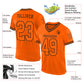 Custom Orange Orange-Black Mesh Authentic Throwback Football Jersey Limited