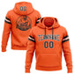 Custom Stitched Orange Black-White Football Pullover Sweatshirt Hoodie Limited