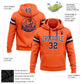Custom Stitched Orange Navy-White Football Pullover Sweatshirt Hoodie Limited