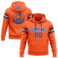 Custom Stitched Orange Royal-White Football Pullover Sweatshirt Hoodie Limited