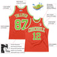 Custom Orange Neon Green-White Authentic Throwback Basketball Jersey Limited