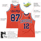 Custom Orange White Pinstripe Navy Authentic Basketball Jersey Limited