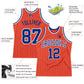 Custom Orange White Pinstripe Royal Authentic Basketball Jersey Limited