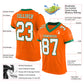 Custom Orange White-Kelly Green Mesh Authentic Football Jersey Limited