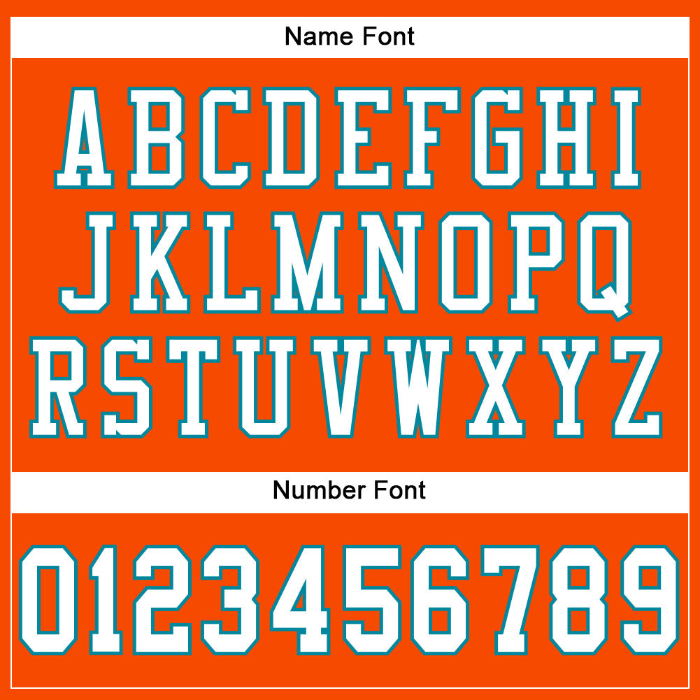 Custom Orange White-Teal Mesh Authentic Football Jersey Limited