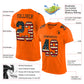 Custom Orange Vintage USA Flag-Black Mesh Authentic Football Jersey Limited