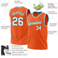 Custom Orange White-Teal Authentic Throwback Basketball Jersey Limited