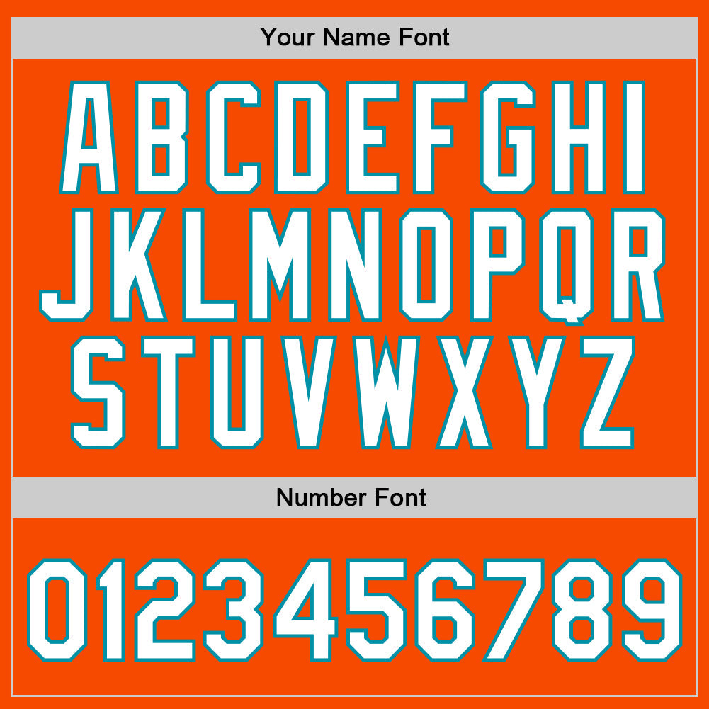 Custom Orange White-Teal Authentic Throwback Basketball Jersey Limited