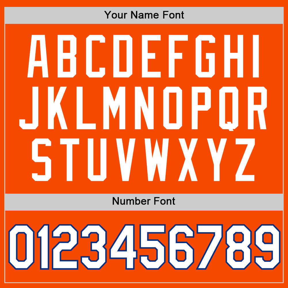 Custom Orange White-Royal Authentic Throwback Basketball Jersey Limited