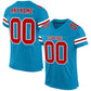 Custom Panther Blue Red-White Mesh Authentic Football Jersey Limited