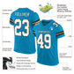 Custom Panther Blue White-Old Gold Mesh Authentic Football Jersey Limited