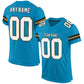 Custom Panther Blue White-Old Gold Mesh Authentic Football Jersey Limited