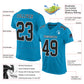 Custom Panther Blue Black-White Mesh Authentic Football Jersey Limited