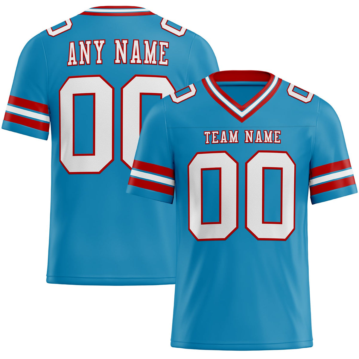 Custom Panther Blue White-Red Mesh Authentic Football Jersey Limited
