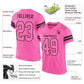 Custom Pink Pink-Black Mesh Authentic Football Jersey Limited