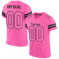 Custom Pink Pink-Black Mesh Authentic Football Jersey Limited