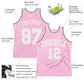 Custom Light Pink White Authentic Throwback Basketball Jersey Limited