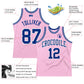 Custom Light Pink Royal-White Authentic Throwback Basketball Jersey Limited