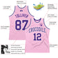 Custom Light Pink Purple-White Authentic Throwback Basketball Jersey Limited