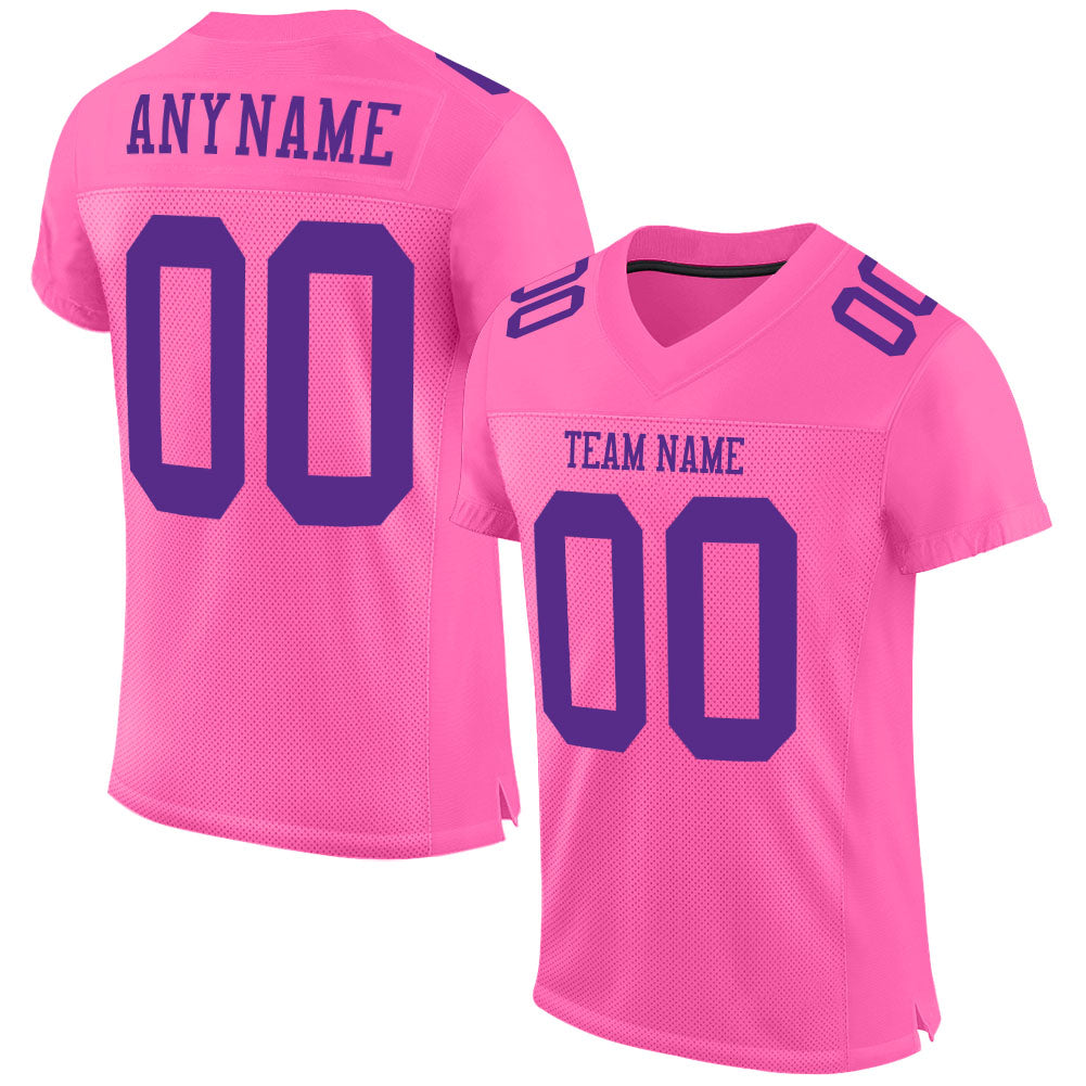 Custom Pink Purple Mesh Authentic Football Jersey Limited