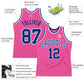 Custom Pink White Pinstripe Royal-White Authentic Basketball Jersey Limited