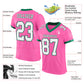 Custom Pink White-Kelly Green Mesh Authentic Football Jersey Limited