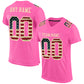 Custom Pink Vintage USA Flag-City Cream Mesh Authentic Football Jersey Limited